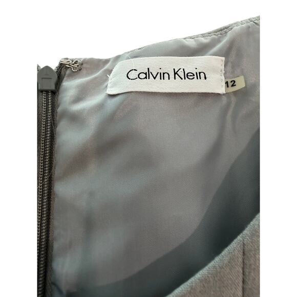 Calvin Klein Tin Gray Knife‑Pleat Fit & Flare Dress NWT Women’s 12 - Picture 7 of 8